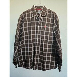 Cinch Men's Long Sleeve Western Plaid Brown Size L EXCELLENT CONDITION Button Up